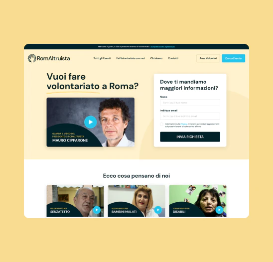 Roma Altruista web design